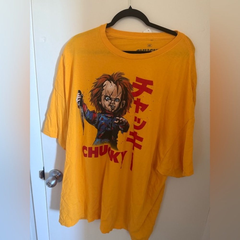 Rare Chucky Japanese Graphic  T-Shirt - Yellow